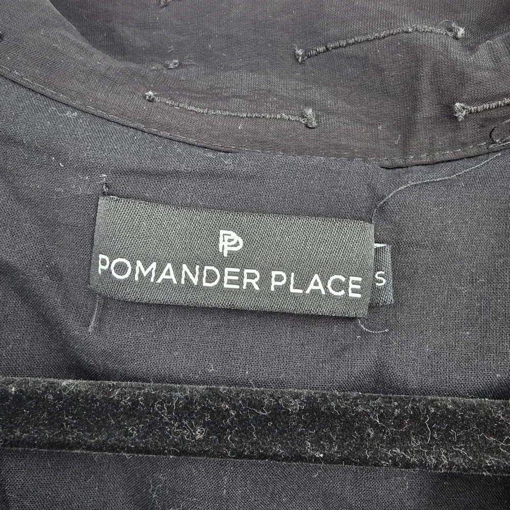 Pomander Place Black Tiered Mini Dress Long Sleeve Dobby Clip Dot Small Y19560T - Picture 5 of 11